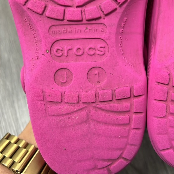 Crocs, kids slip on clogs/pink/size J1 - Picture 8 of 9